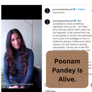 Poonam Pandey alive